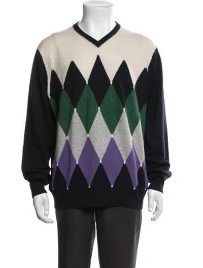 Pre-owned Malo Cashmere Patterned Pullover In Black