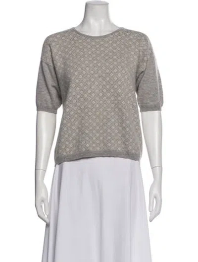 Pre-owned Malo Cashmere Patterned Top In Gray