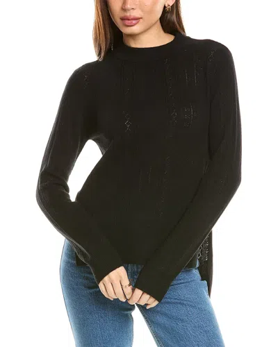 Malo Cashmere Pointelle Wool & Cashmere-blend Sweater In Black
