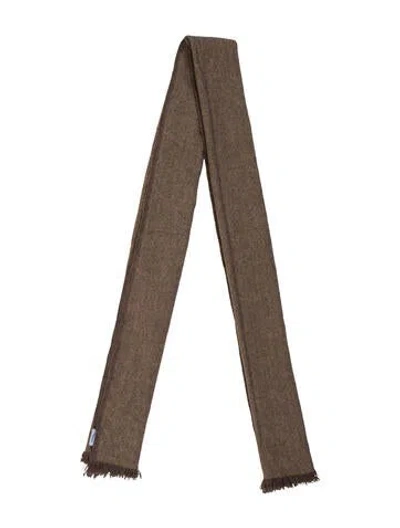 Pre-owned Malo Cashmere Printed Scarf In Brown