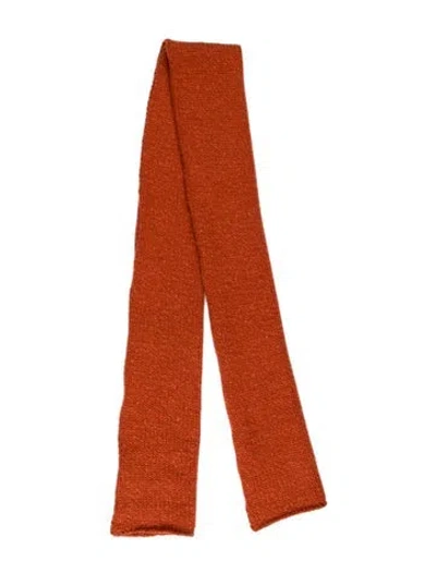 Pre-owned Malo Cashmere Printed Scarf In Orange