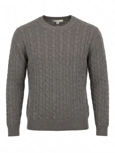 Malo Cable-knit Crew-neck Sweater In Transparent