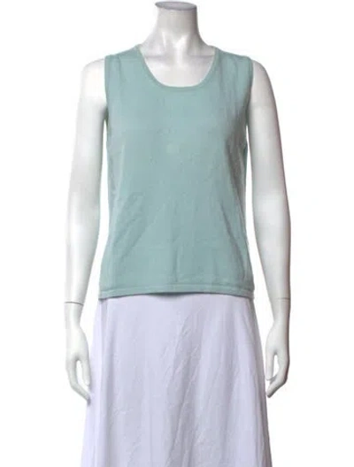 Pre-owned Malo Cashmere Scoop Neck Top In Blue
