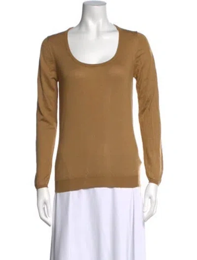 Pre-owned Malo Cashmere Scoop Neck Top In Neutral