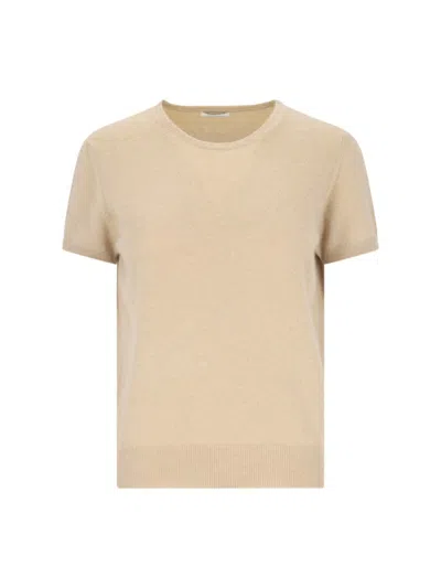 Malo Cashmere Short-sleeved Top In Neutrals