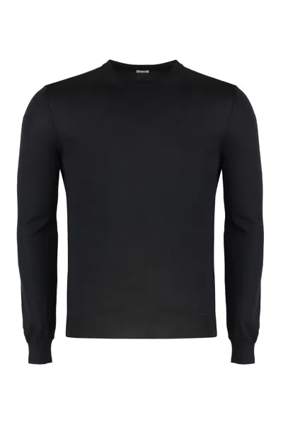 Malo Cashmere-silk Blend Pullover In Black