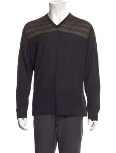 Pre-owned Malo Cashmere Striped Cardigan In Gray