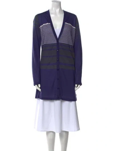 Pre-owned Malo Cashmere Striped Sweater In Blue