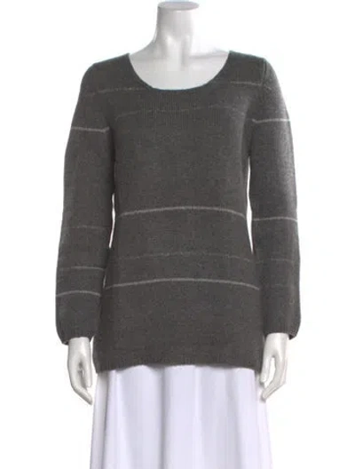 Pre-owned Malo Cashmere Striped Sweater In Gray
