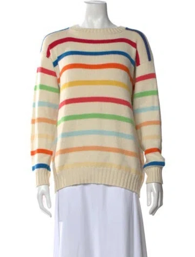 Pre-owned Malo Cashmere Striped Sweater In Neutral