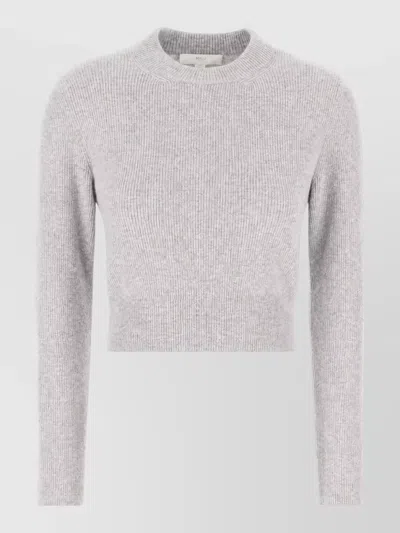 Malo Cashmere Sweater Cropped Long Sleeves Round Neckline In Pink