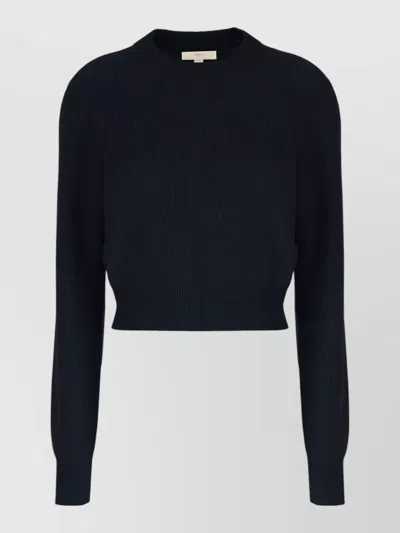 Malo Cashmere Sweater Cropped Silhouette Long Sleeves In Black