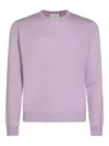 Malo Soft Textured Long Sleeve Crew Neck Sweater In Pink