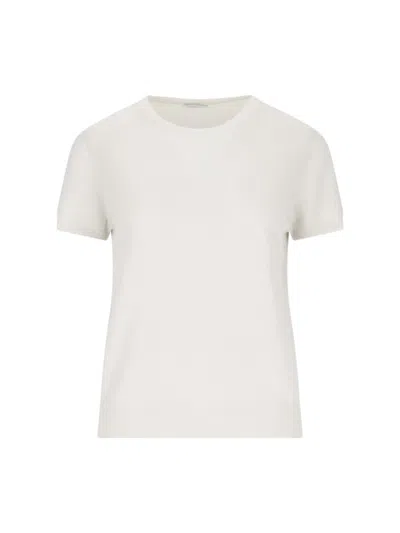 Malo Cashmere Sweater With Classic Crew Neckline In White