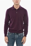 Malo Cashmere Sweater With Polo Neck In Purple
