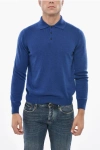 Malo Cashmere Sweater With Polo Neck In Blue