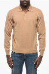Malo Cashmere Sweater With Polo Neck In Brown