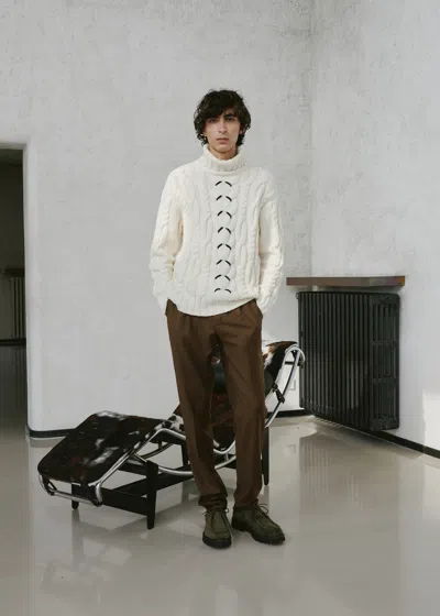 Malo Cashmere Turtleneck Sweater In White