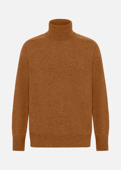 Malo Cashmere Turtleneck Sweater In Brown