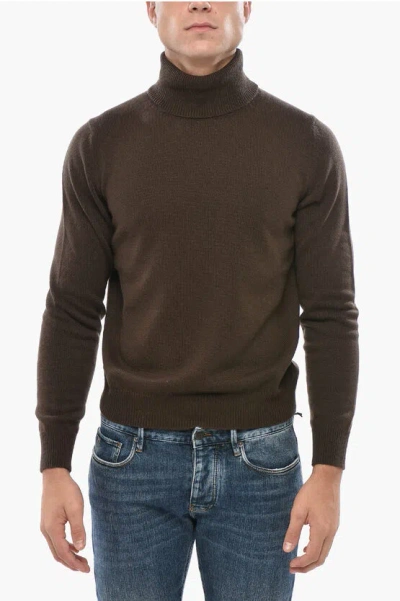 Malo Cashmere Turtleneck Sweater In Brown