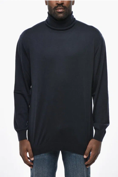 Malo Cashmere Turtleneck Sweater In Blue