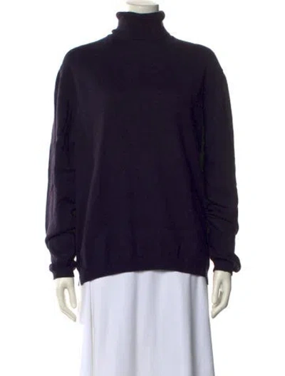 Pre-owned Malo Cashmere Turtleneck Sweater In Blue