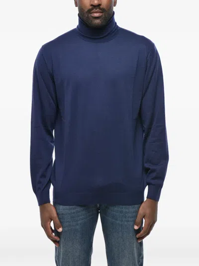 Malo Cashmere Turtleneck Sweater In Blue