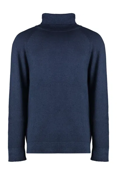 Malo Cashmere Turtleneck Sweater In Blue