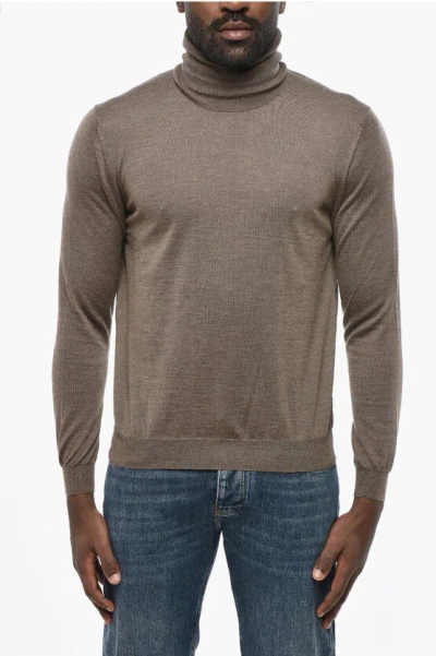 Malo Cashmere Turtleneck Sweater In Brown