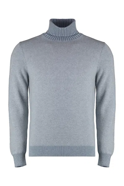 Malo Cashmere Turtleneck Sweater In Light Blue