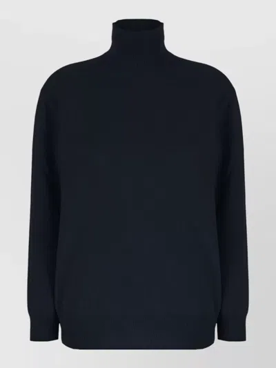 Malo Cashmere Turtleneck Sweater Long Sleeves In Blue