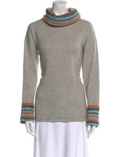 Pre-owned Malo Cashmere Turtleneck Sweater In Neutral