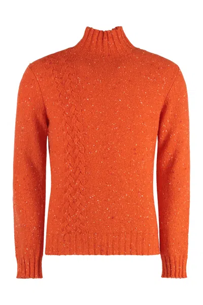 Malo Cashmere Turtleneck Sweater In Orange