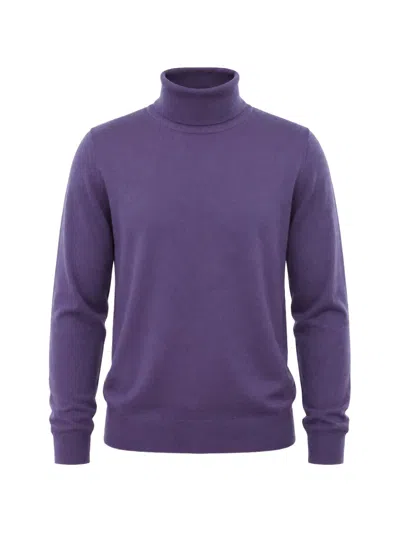 Malo Cashmere Turtleneck Sweater In Purple