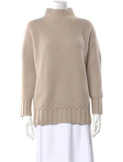 Pre-owned Malo Cashmere Turtleneck Sweater W/ Tags In Neutral