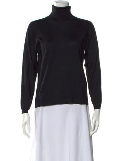 Pre-owned Malo Cashmere Turtleneck Top In Black