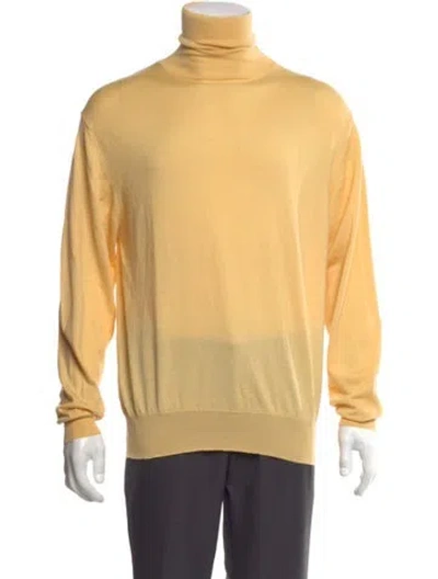 Pre-owned Malo Cashmere Turtleneck T-shirt In Yellow