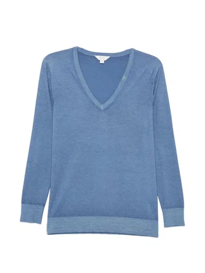 Malo Cashmere V Neck In Blue