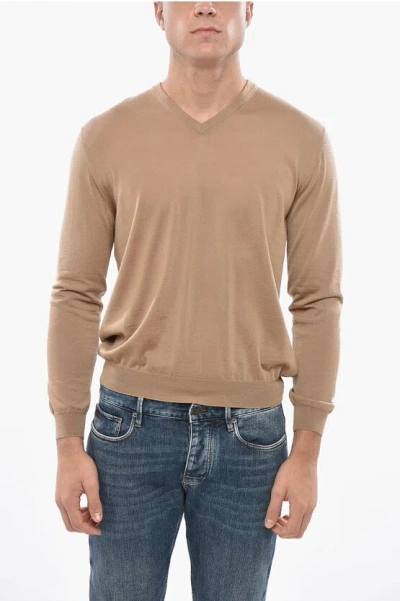 Malo V-neck Cashmere Sweater In Neutral
