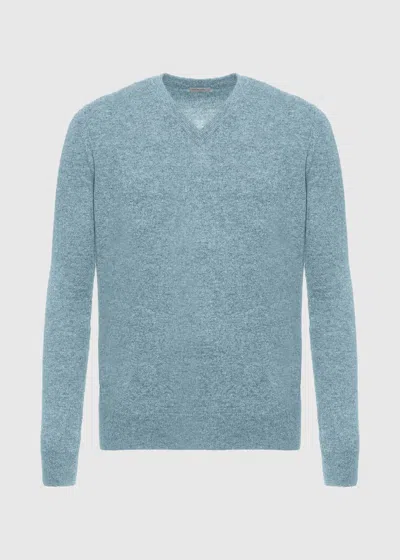 Malo Cashmere V-neck Sweater In Blue