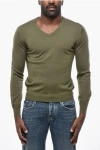 Malo Cashmere V-neck Sweater In Green