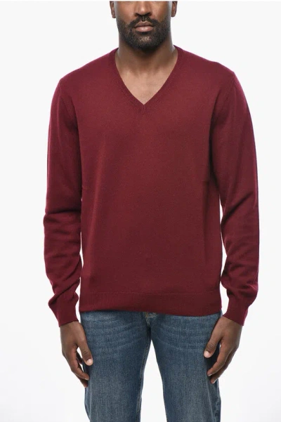Malo Cashmere V-neck Sweater In Red
