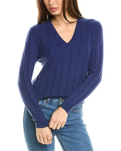 Malo Cashmere V Neck Woman In Blue