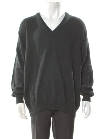 Pre-owned Malo Cashmere V-neck Cardigan In Gray