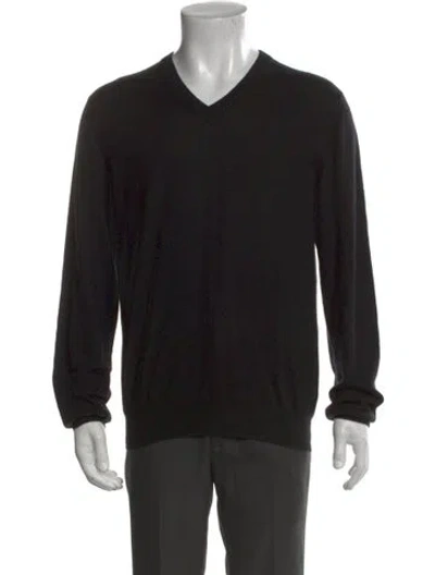 Pre-owned Malo Cashmere V-neck Pullover In Black