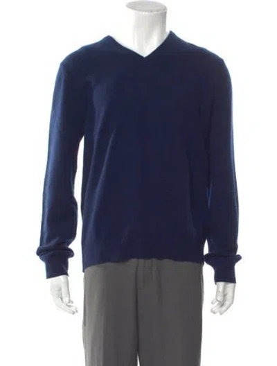 Pre-owned Malo Cashmere V-neck Pullover In Blue