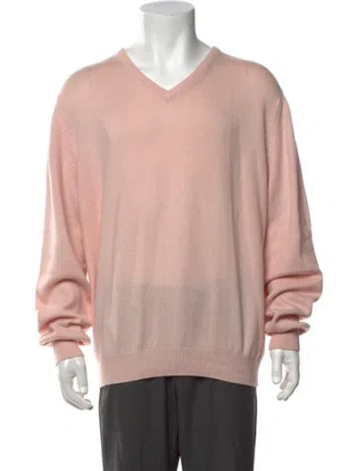Pre-owned Malo Cashmere V-neck Pullover In Pink