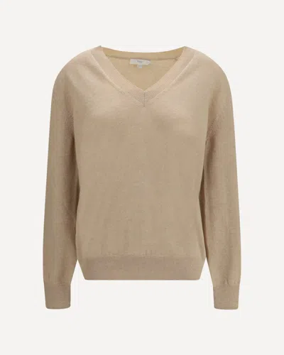Malo Cashmere V-neck Sweater In Beige