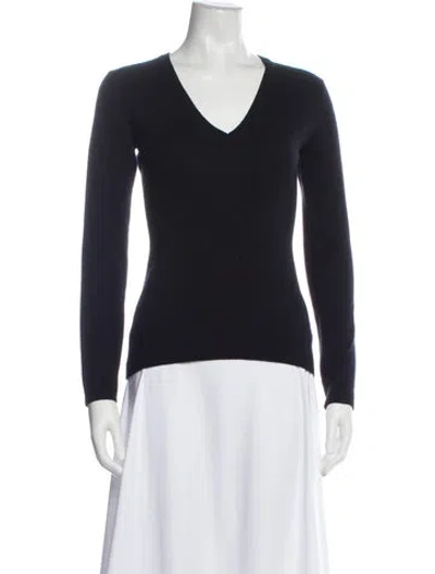 Pre-owned Malo Cashmere V-neck Sweater In Black