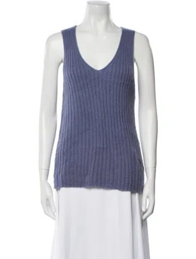 Pre-owned Malo Cashmere V-neck Sweater In Blue